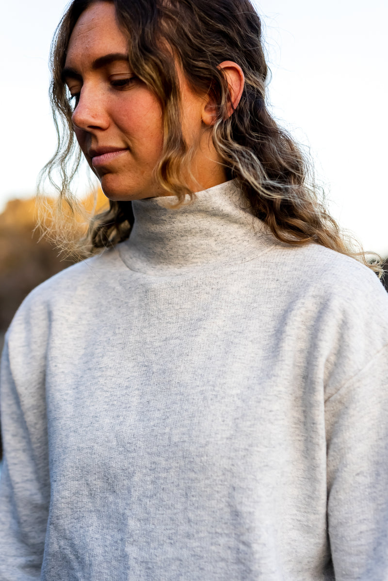 Boxy terry high neck