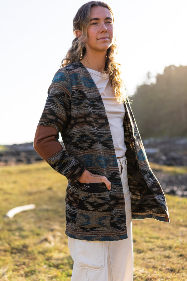 Cardigan motif géométrique