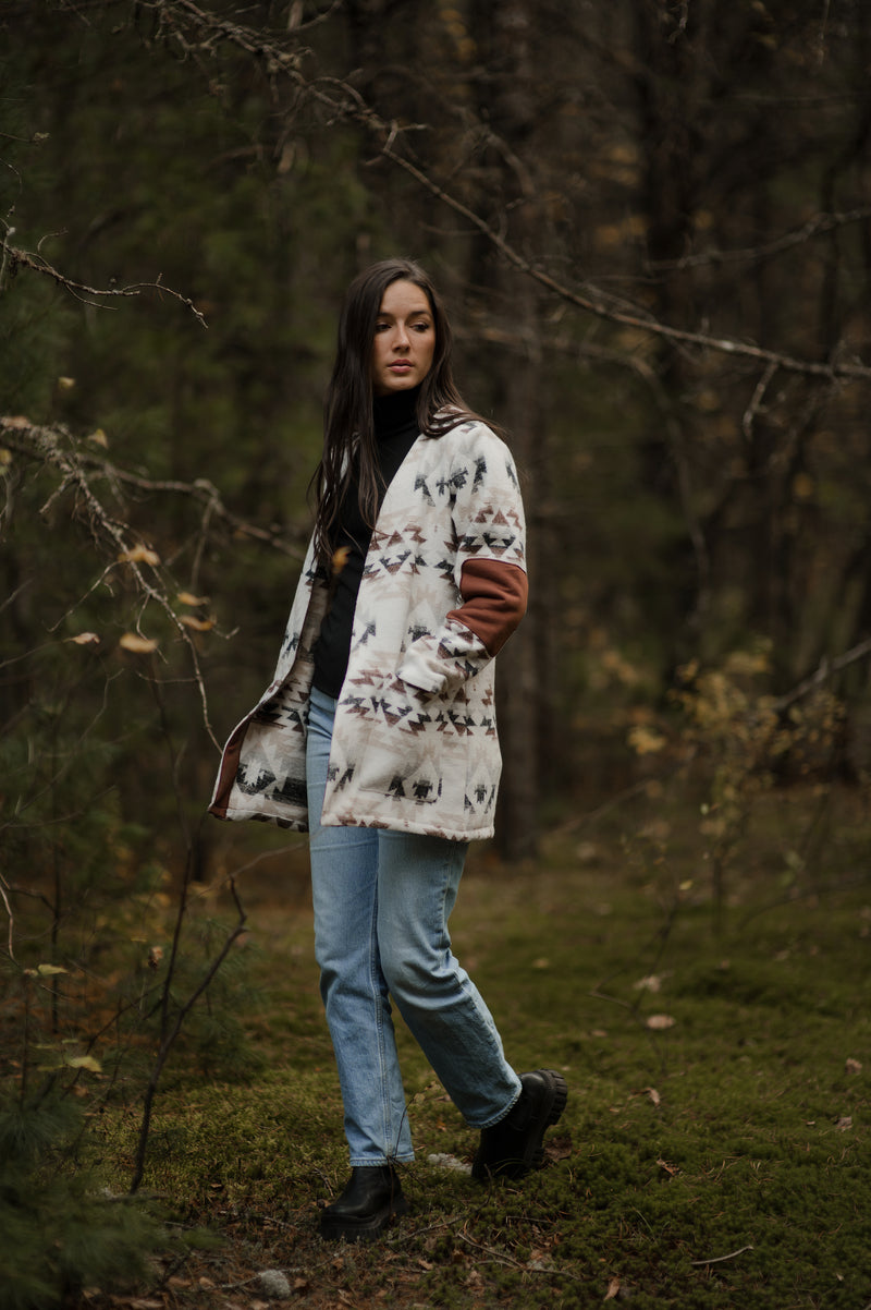 Cardigan motif géométrique