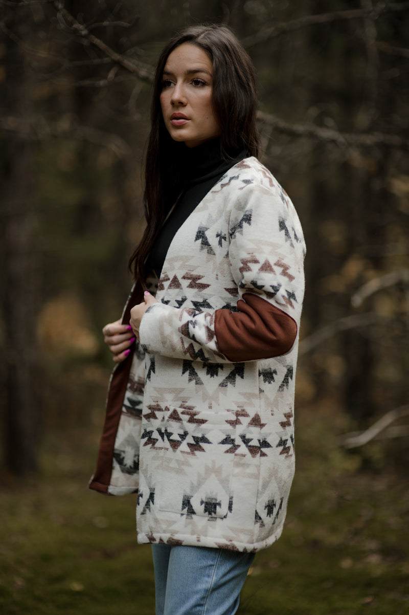 Cardigan motif géométrique