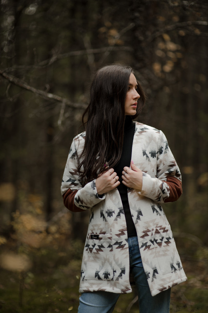Cardigan motif géométrique
