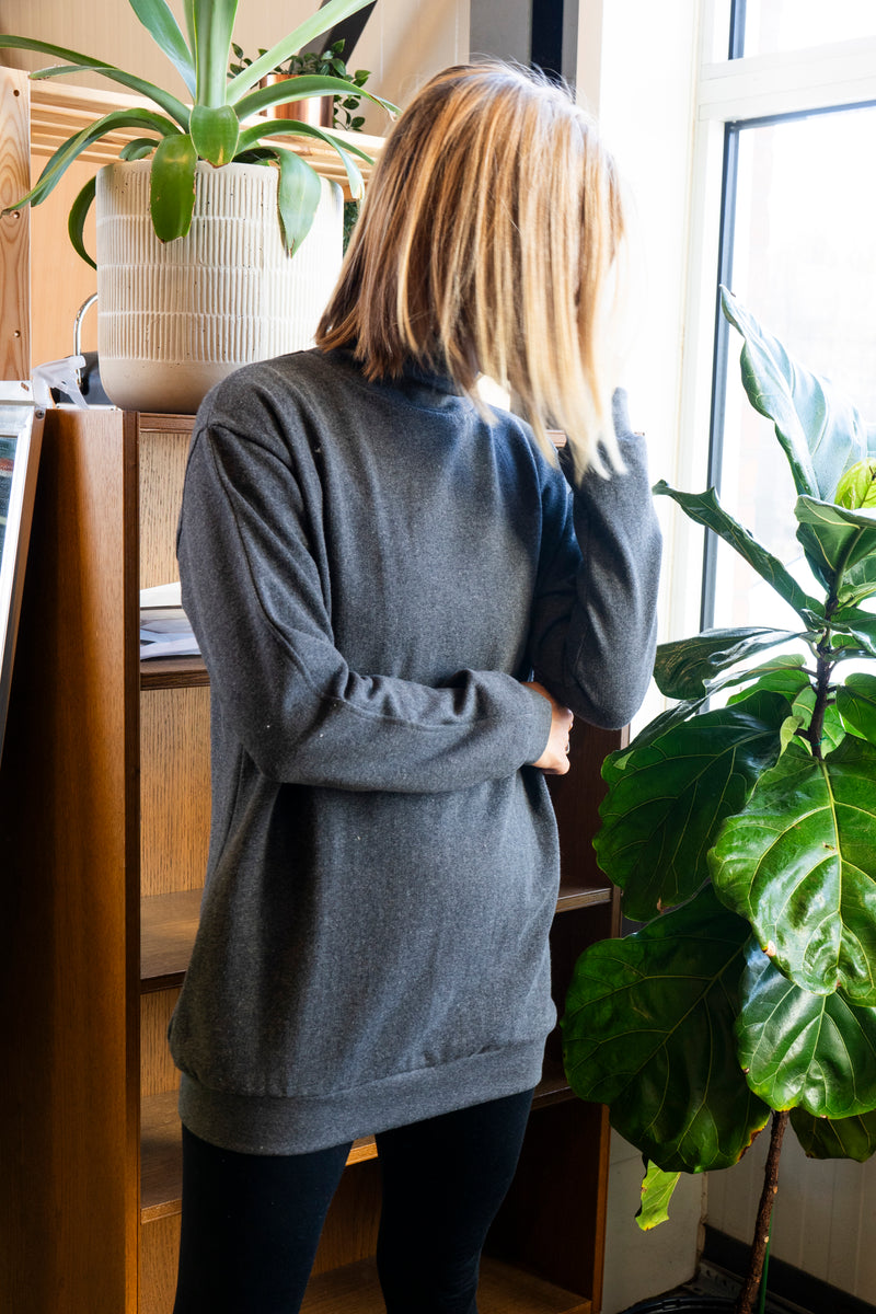 Boxy terry high neck
