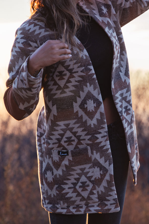 Geometric pattern cardigan
