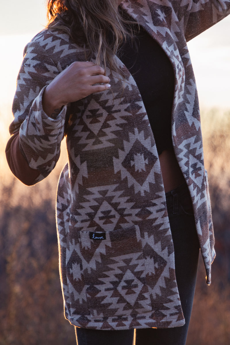 Cardigan motif géométrique