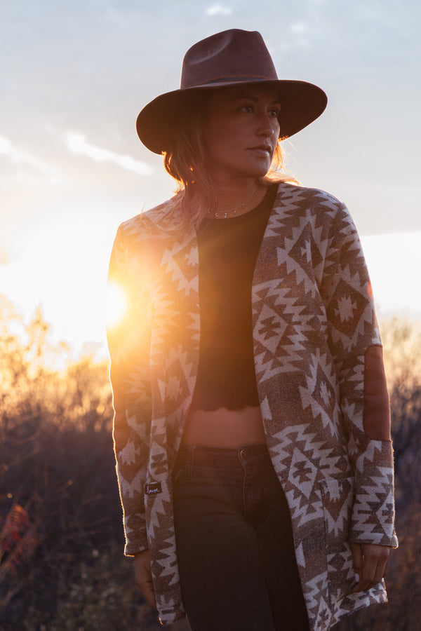 Geometric pattern cardigan