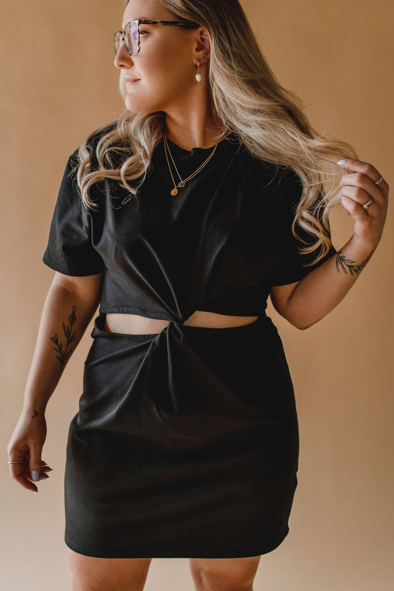 Knotted cut out t shirt dress sale