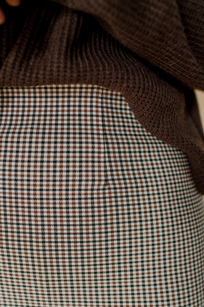 Brown clearance dogtooth skirt