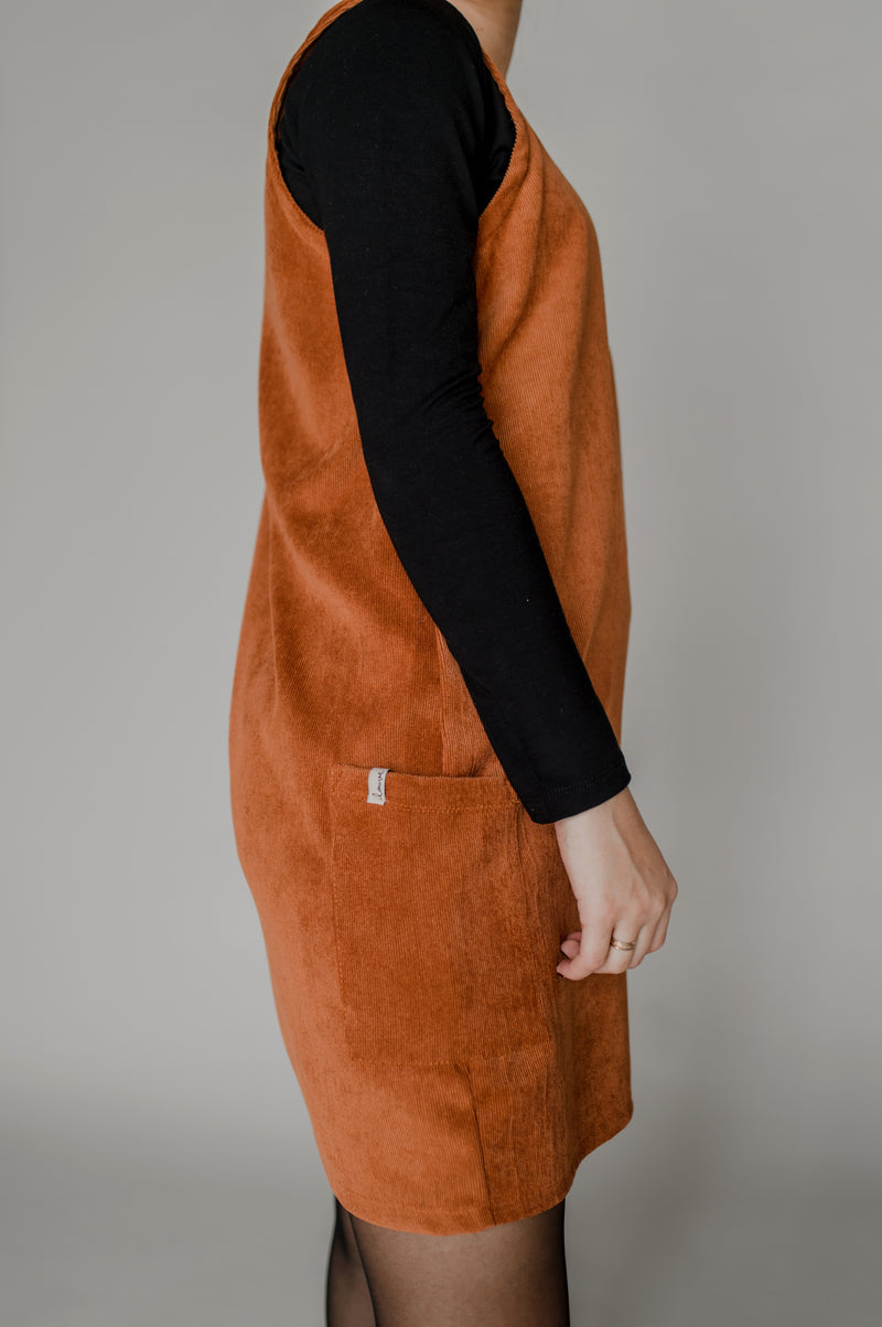 Robe chasuble - Velours côtelé