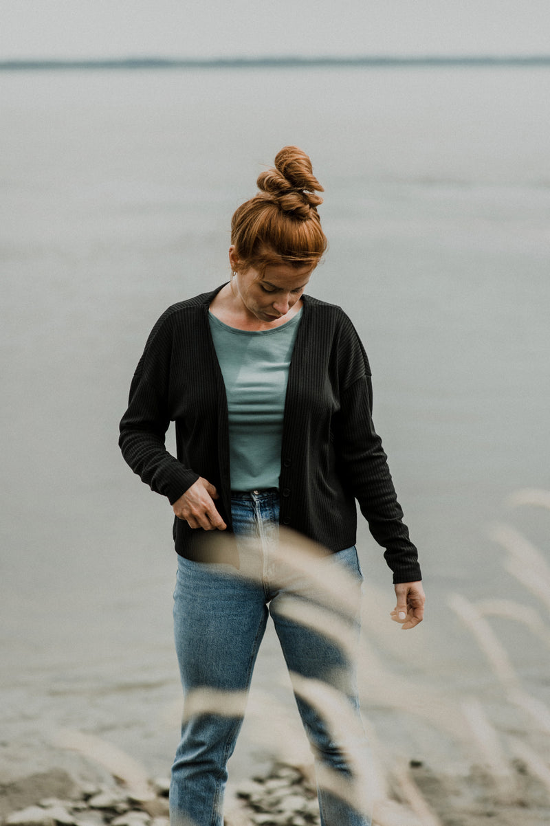 Cardigan côtelé